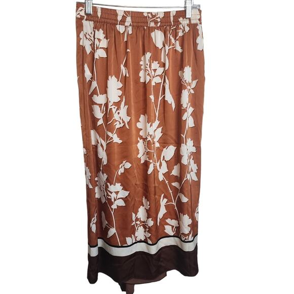 Rachel Zoe Camel Floral Wrap Skirt, NWT, Small - Picture 2 of 7